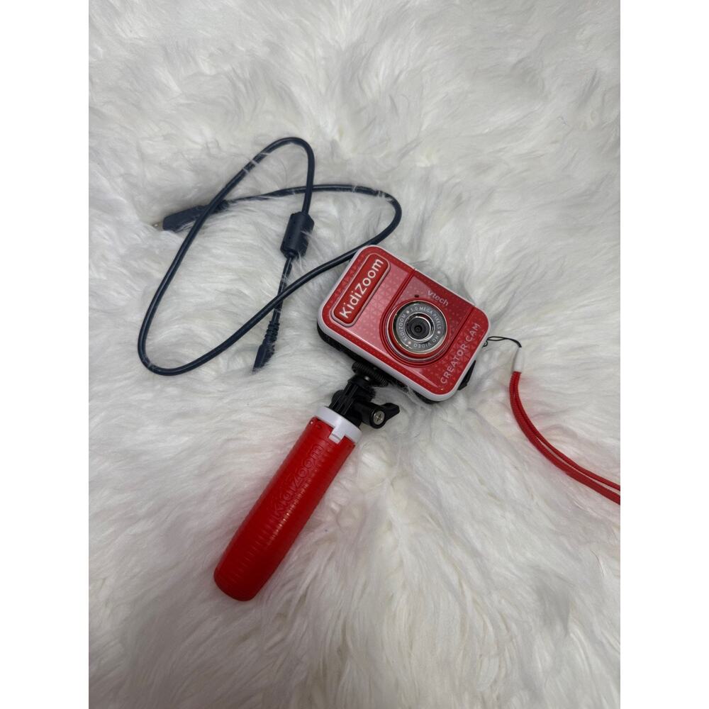 VTech KidiZoom Creator Cam HD Video Camera for Kids Red with Stand Working